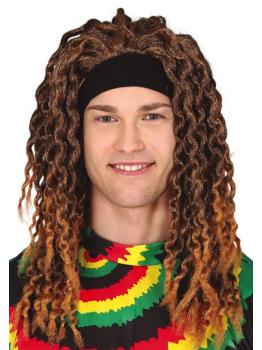 Peruca Rasta com Fita Marrom