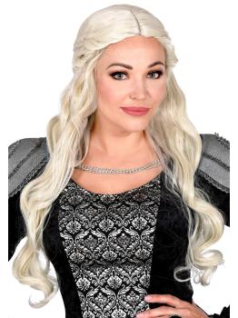 Peruca Rainha Medieval Loira de Luxo