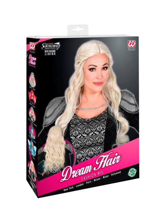 Peruca Rainha Medieval Loira de Luxo