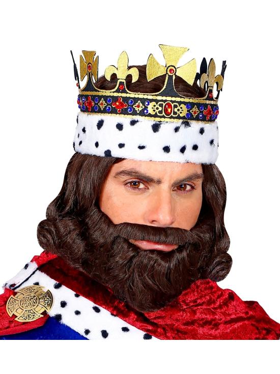 Peruca Rei Medieval com Barba.