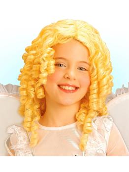 Peruca loira infantil com cachos