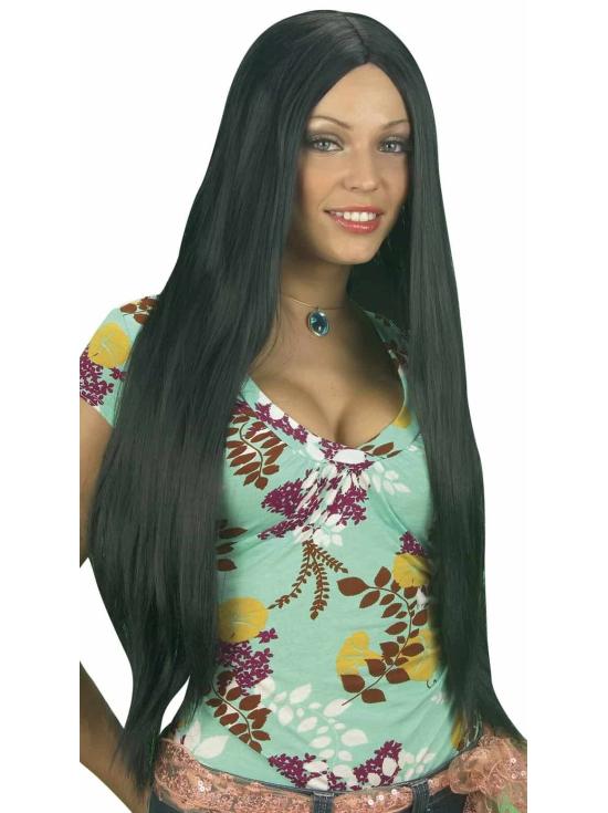 Peruca Preta Super Longa