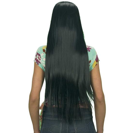 Peruca Preta Super Longa