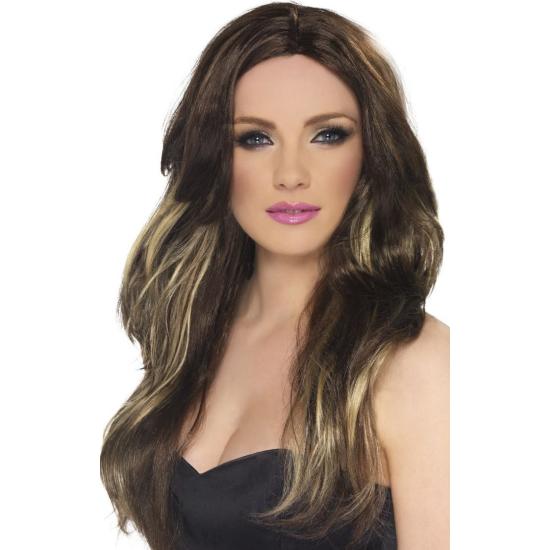 Peruca sedutora marrom e loira Peruca sedutora marrom e loira