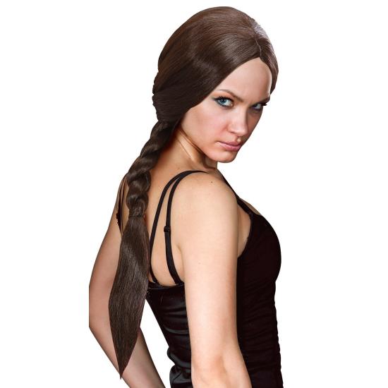 Peruca de trança longa Tom Raider Brown Croft Peruca de trança longa Tom Raider Brown Croft