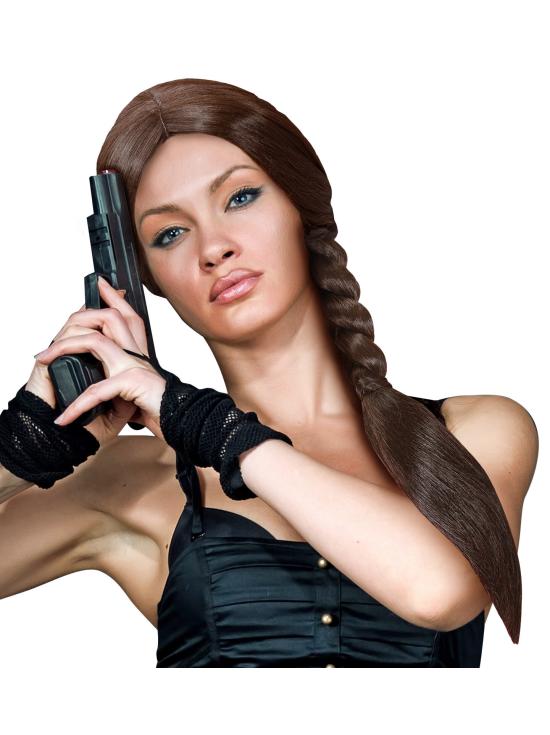 Peruca de trança longa Tom Raider Brown Croft