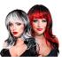 Peruca de Vampiro – Longa com Franja (Preto/Branco e Preto/Vermelho)