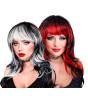 Peruca de Vampiro – Longa com Franja (Preto/Branco e Preto/Vermelho)