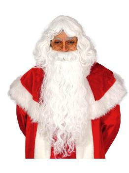Peruca e barba extra luxuosa do Papai Noel