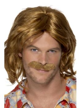Peruca e bigode Super Trouper dos anos 70