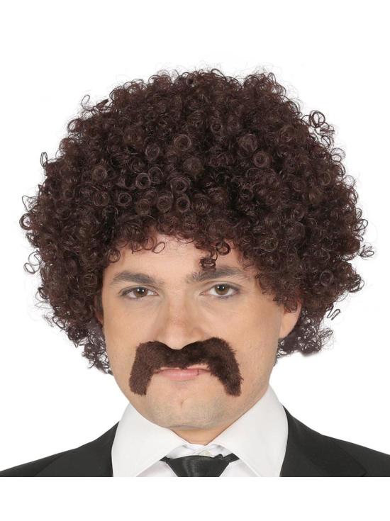Peluca y bigote rizada para hombre 2 colores