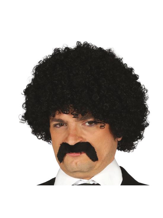 Peluca y bigote rizada para hombre 2 colores
