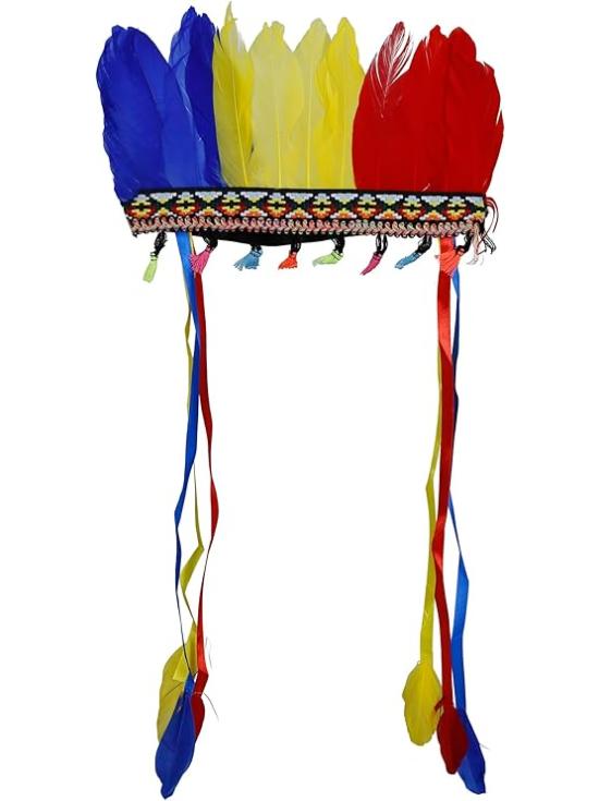 Tufo de penas multicoloridas