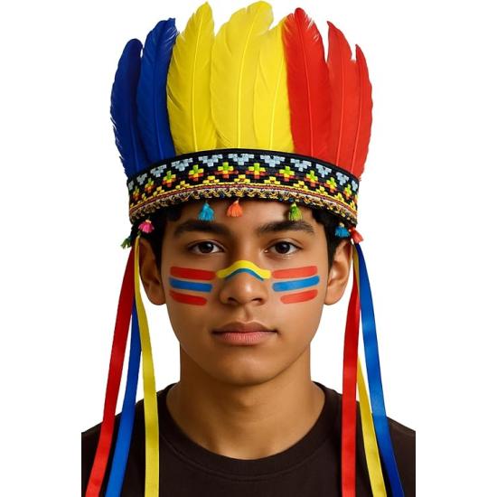 Tufo de penas multicoloridas