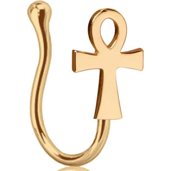 Piercing Olho de Hórus Dourado – Acessório de Joia Egípcia