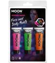 Pintura facial UV neon intensa com brilho lunar