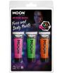Pintura facial UV neon intensa com brilho lunar
