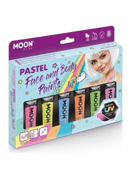 Tinta Pastel UV Neon para Rosto e Corpo 6x12ml