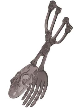 Pinça para salada em formato de esqueleto, cinza, 28 cm