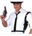 Pistola 25 cm e coldre de ombro para fantasias