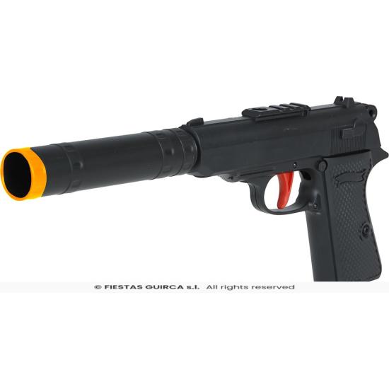 Pistola de brinquedo com silenciador (25 cm)