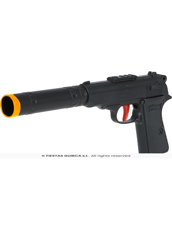 Pistola de brinquedo com silenciador (25 cm)
