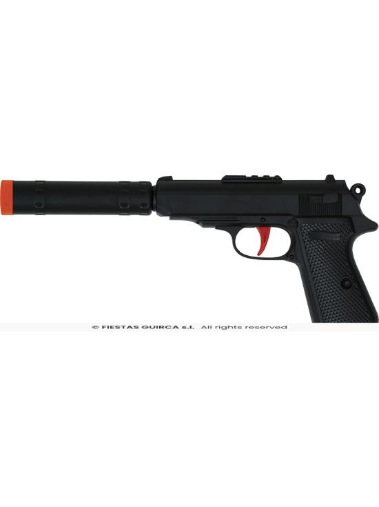 Pistola de brinquedo com silenciador (25 cm)