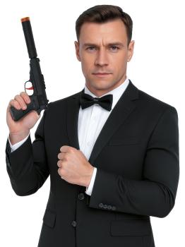 Pistola de brinquedo com silenciador (25 cm)