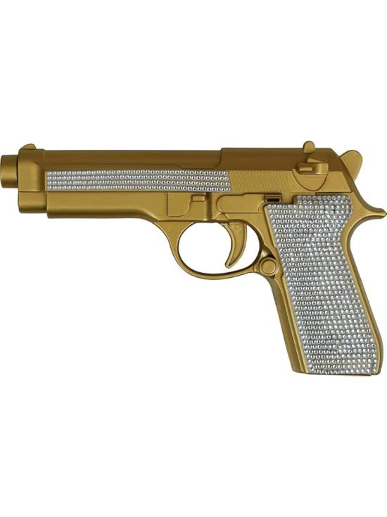 ✨ Pistola de brinquedo dourada com glitter