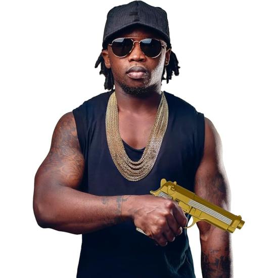 ✨ Pistola de brinquedo dourada com glitter