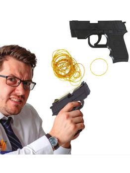 Pistola de elástico preto 17 cm