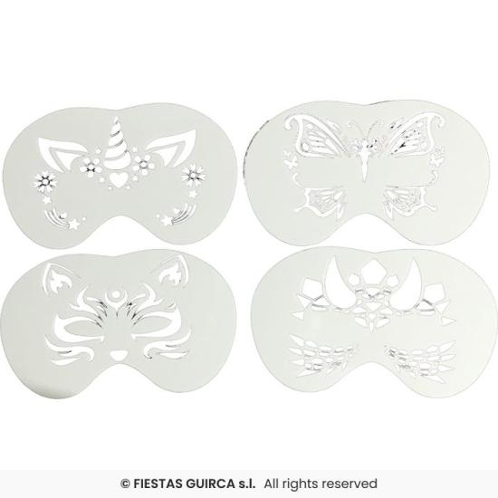 Conjunto de Estênceis para Maquiagem (5x13,5cm) – Ideal para Pintura Facial e Corporal