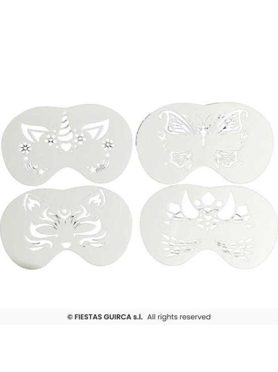 Conjunto de Estênceis para Maquiagem (5x13,5cm) – Ideal para Pintura Facial e Corporal