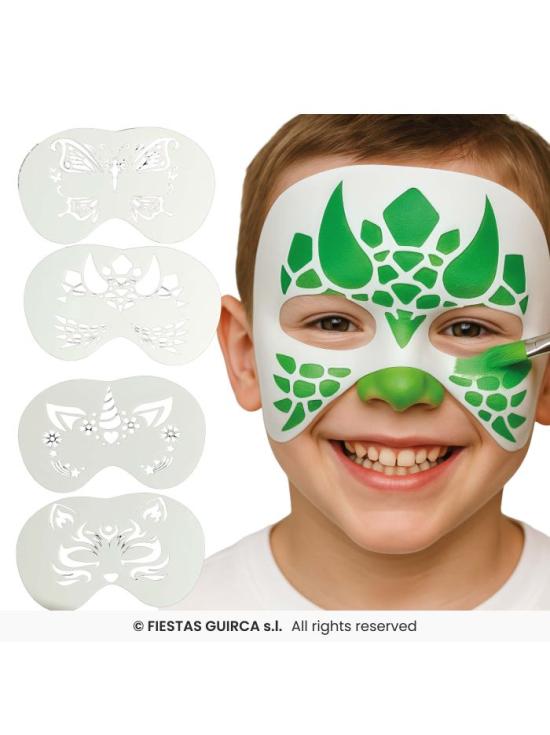 Conjunto de Estênceis para Maquiagem (5x13,5cm) – Ideal para Pintura Facial e Corporal