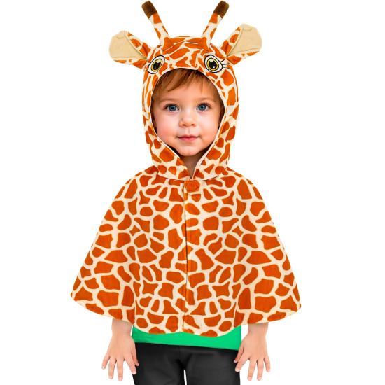 Poncho com estampa de girafa bebê (tamanho 98, 1-2 anos)