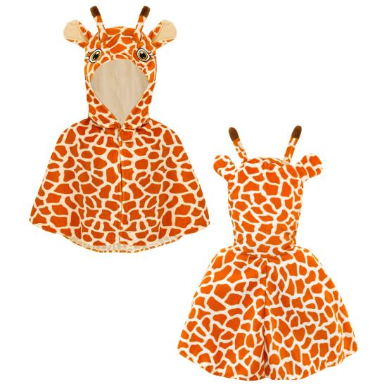 Poncho com estampa de girafa bebê (tamanho 98, 1-2 anos)