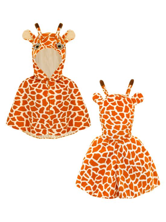 Poncho com estampa de girafa bebê (tamanho 98, 1-2 anos)
