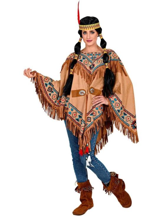 Poncho indiano com franjas