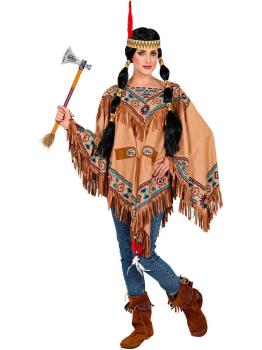 Poncho indiano com franjas