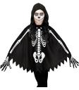 Poncho Infantil de Esqueleto com Capuz – Fantasia de Halloween e Carnaval