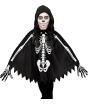 Poncho Infantil de Esqueleto com Capuz – Fantasia de Halloween e Carnaval