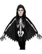 Poncho Infantil de Esqueleto com Capuz – Fantasia de Halloween e Carnaval