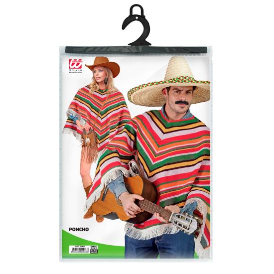Poncho de algodão mexicano para fantasia unissex tamanho único