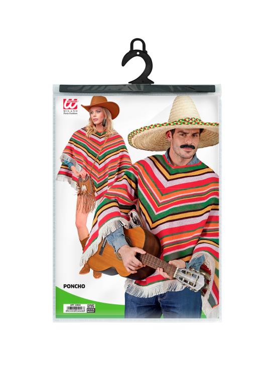 Poncho de algodão mexicano para fantasia unissex tamanho único