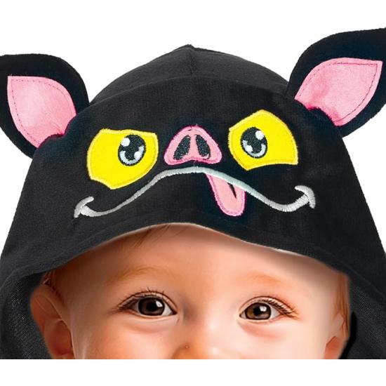 Poncho de morcego com capuz para bebê