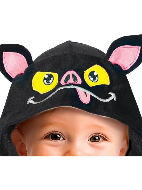 Poncho de morcego com capuz para bebê