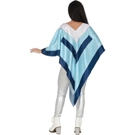 Poncho Super Trouper ABBA para mulheres – Fantasia azul dos anos 70 para festas, Halloween e Carnaval Poncho Super Trouper ABBA para mulheres – Fantasia azul dos anos 70 para festas, Halloween e Carnaval