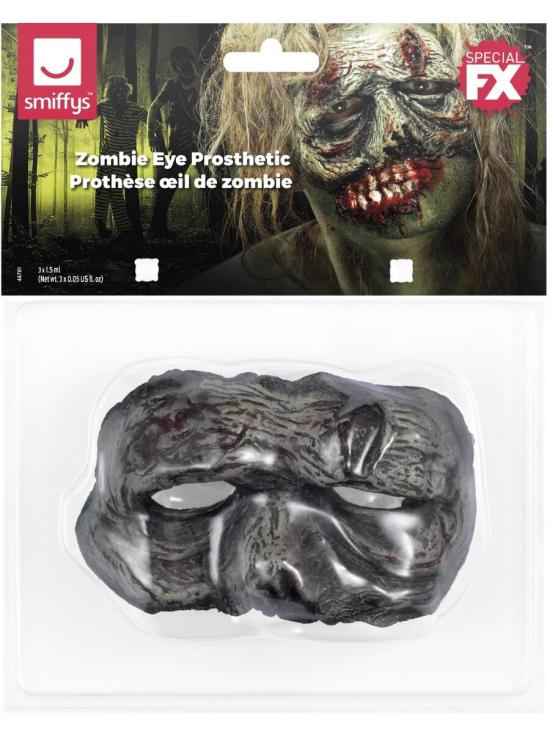 Prótesis de látex de espuma, ojo de zombi, Verde, con adhesivo