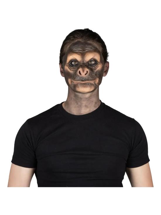 Prótese facial de macaco assustador Black Chimp Deluxe FX para o Halloween