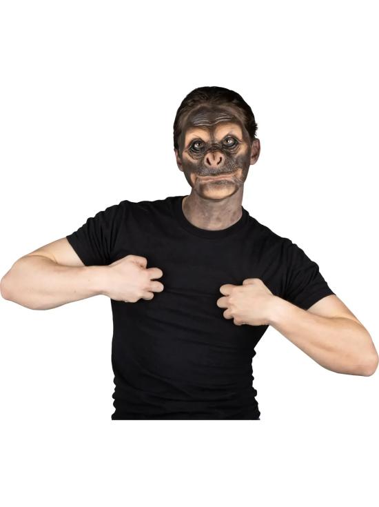Prótese facial de macaco assustador Black Chimp Deluxe FX para o Halloween